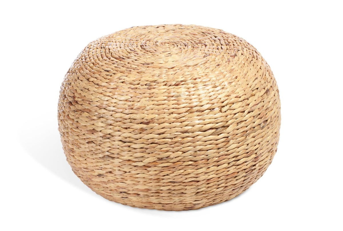 danish rattan footstool pouffe