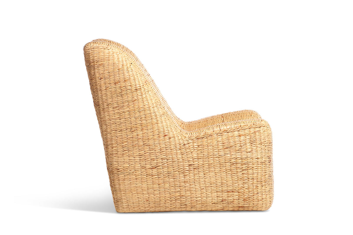 danish rattan armless chair