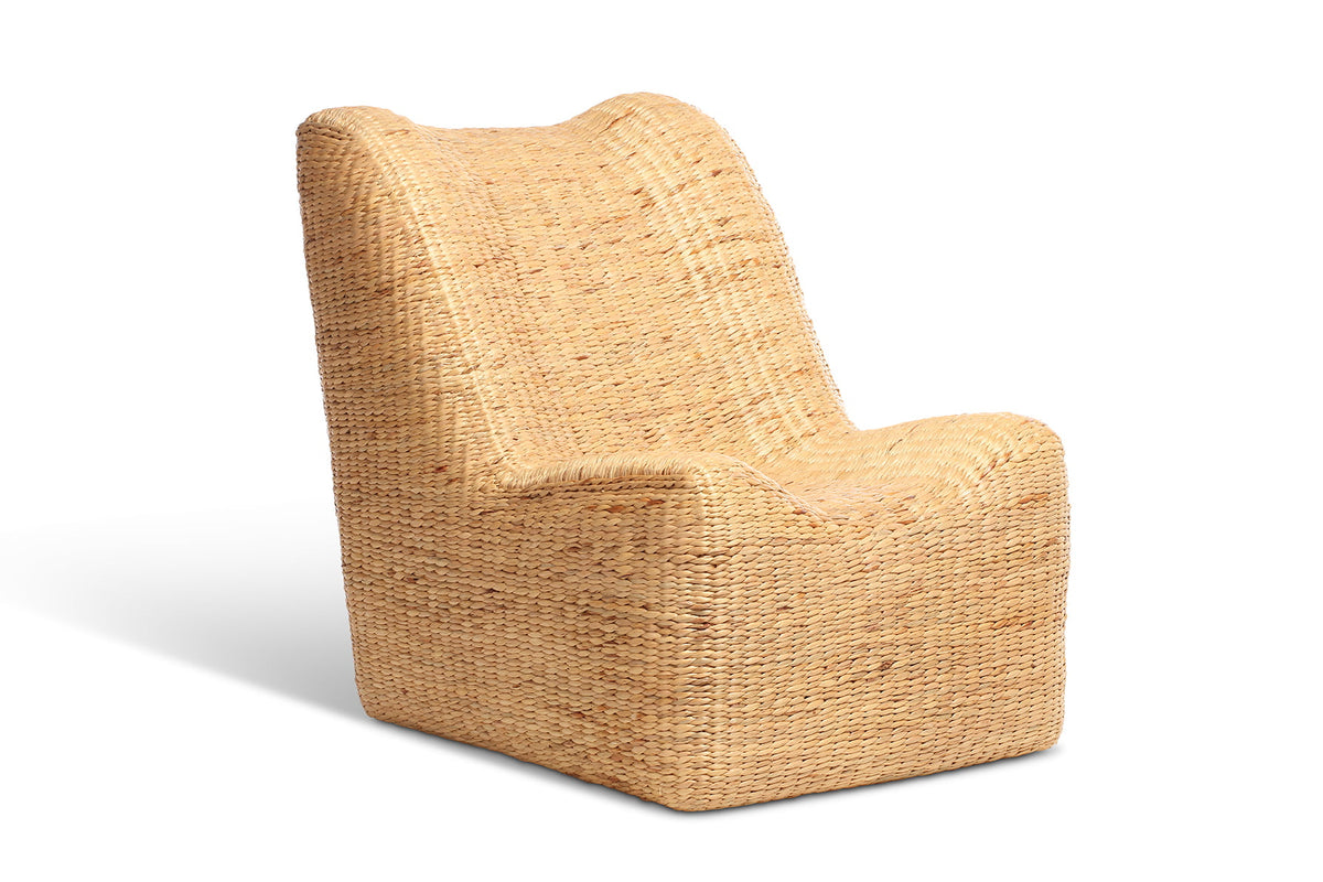 danish rattan armless chair