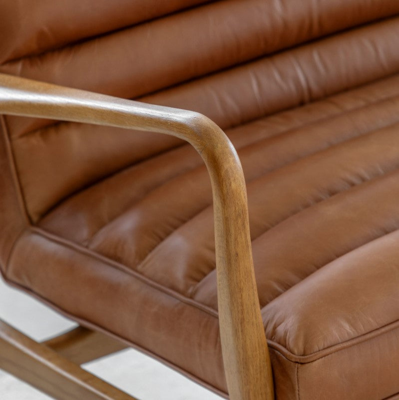 Datsun 2 Seater Sofa Vintage Brown Leather
