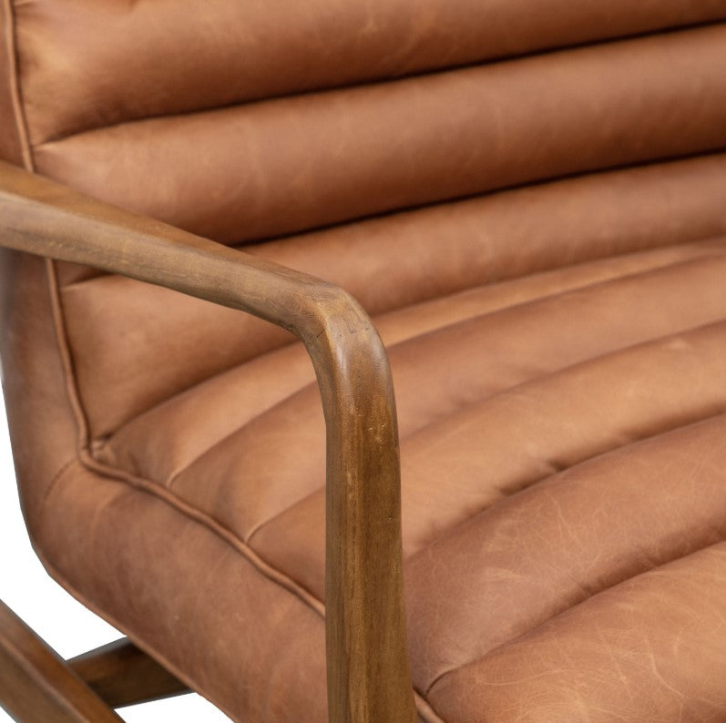 Datsun 2 Seater Sofa Vintage Brown Leather