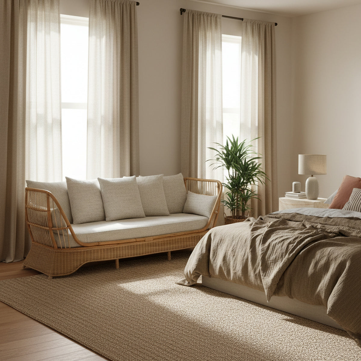 Natural Rattan Day Bed