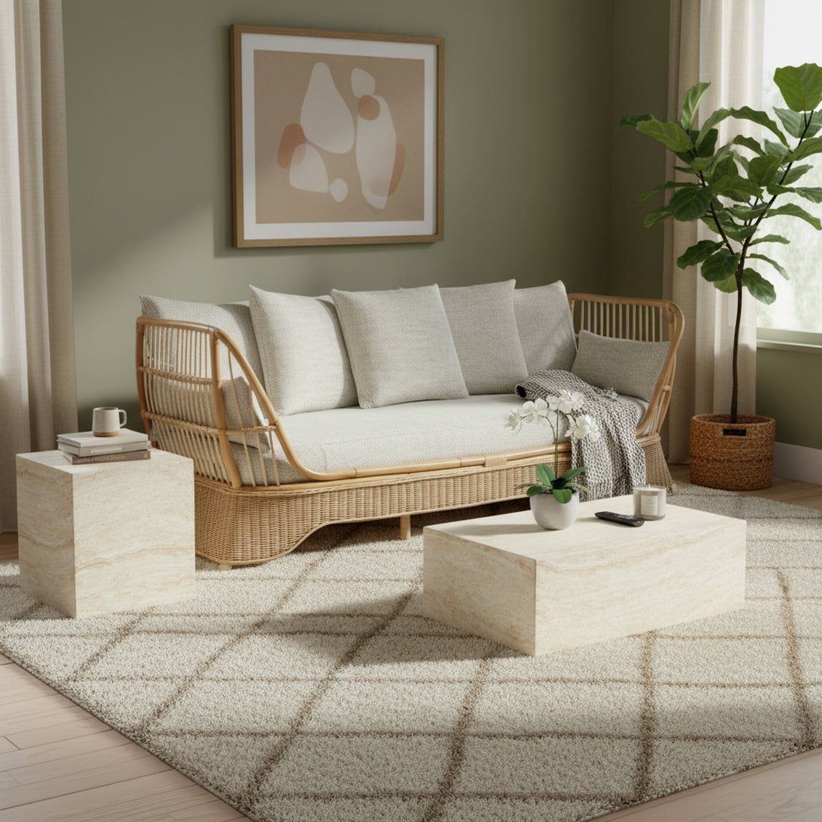 Natural Rattan Day Bed