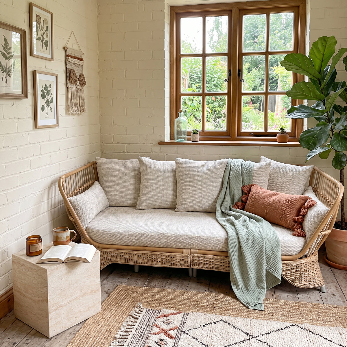 Natural Rattan Day Bed