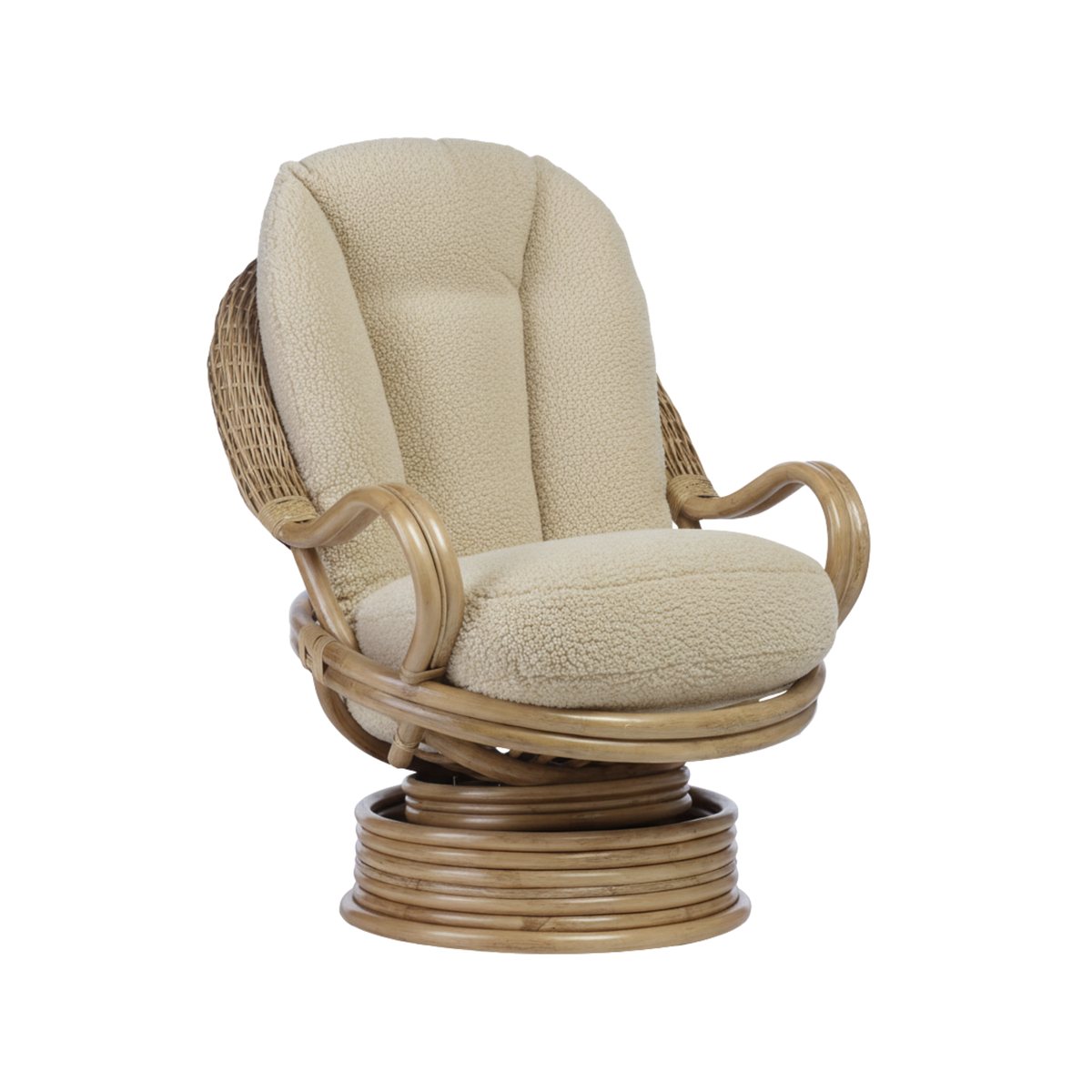 Light Oak Deluxe Swivel Rocker Chair in Latte