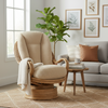 Light Oak Deluxe Swivel Rocker Chair in Latte