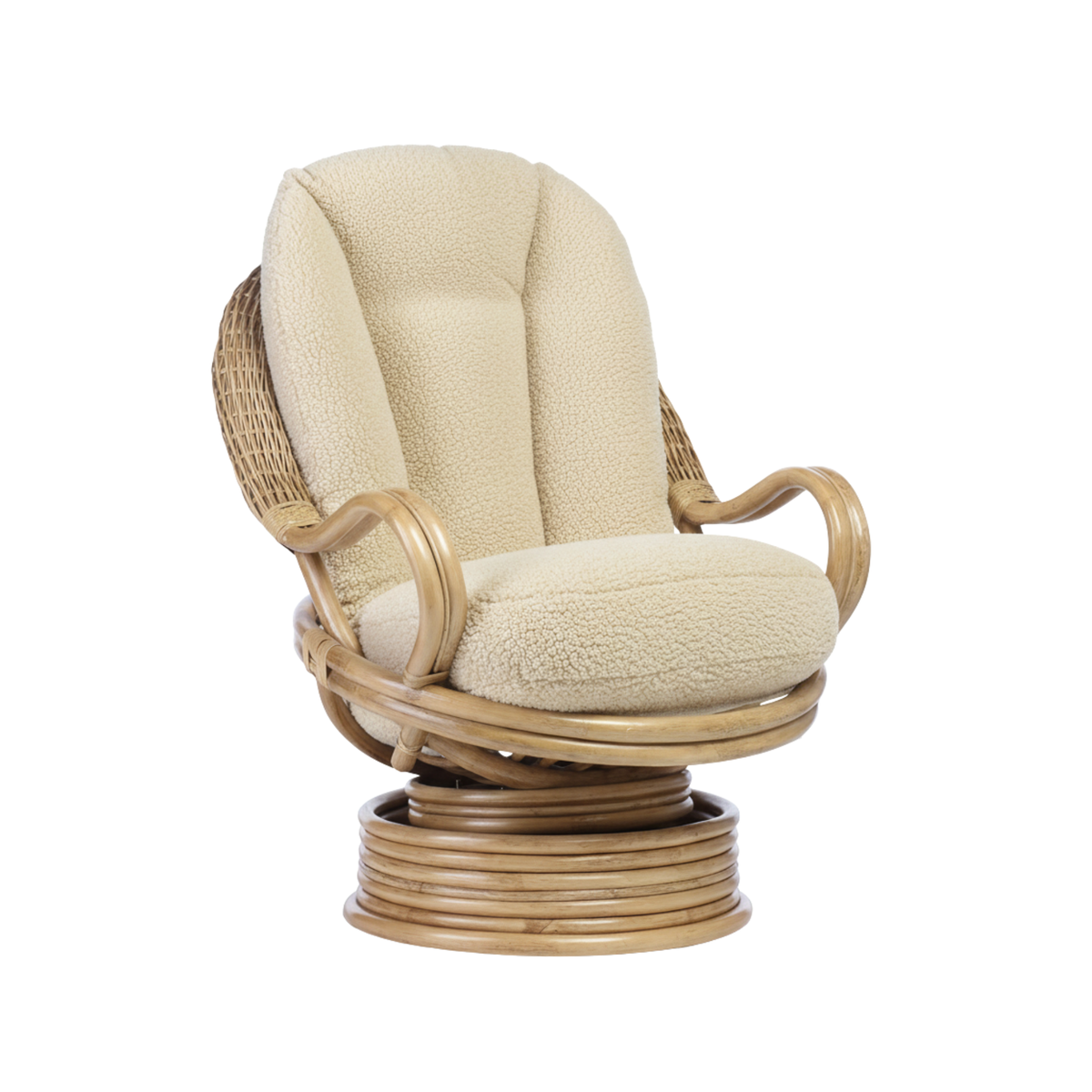 Light Oak Deluxe Swivel Rocker Chair in Vanilla