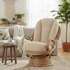 Light Oak Deluxe Swivel Rocker Chair in Vanilla