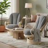 Natural Wash Deluxe Swivel Rocker Chair in Alba Ash - Set of Two