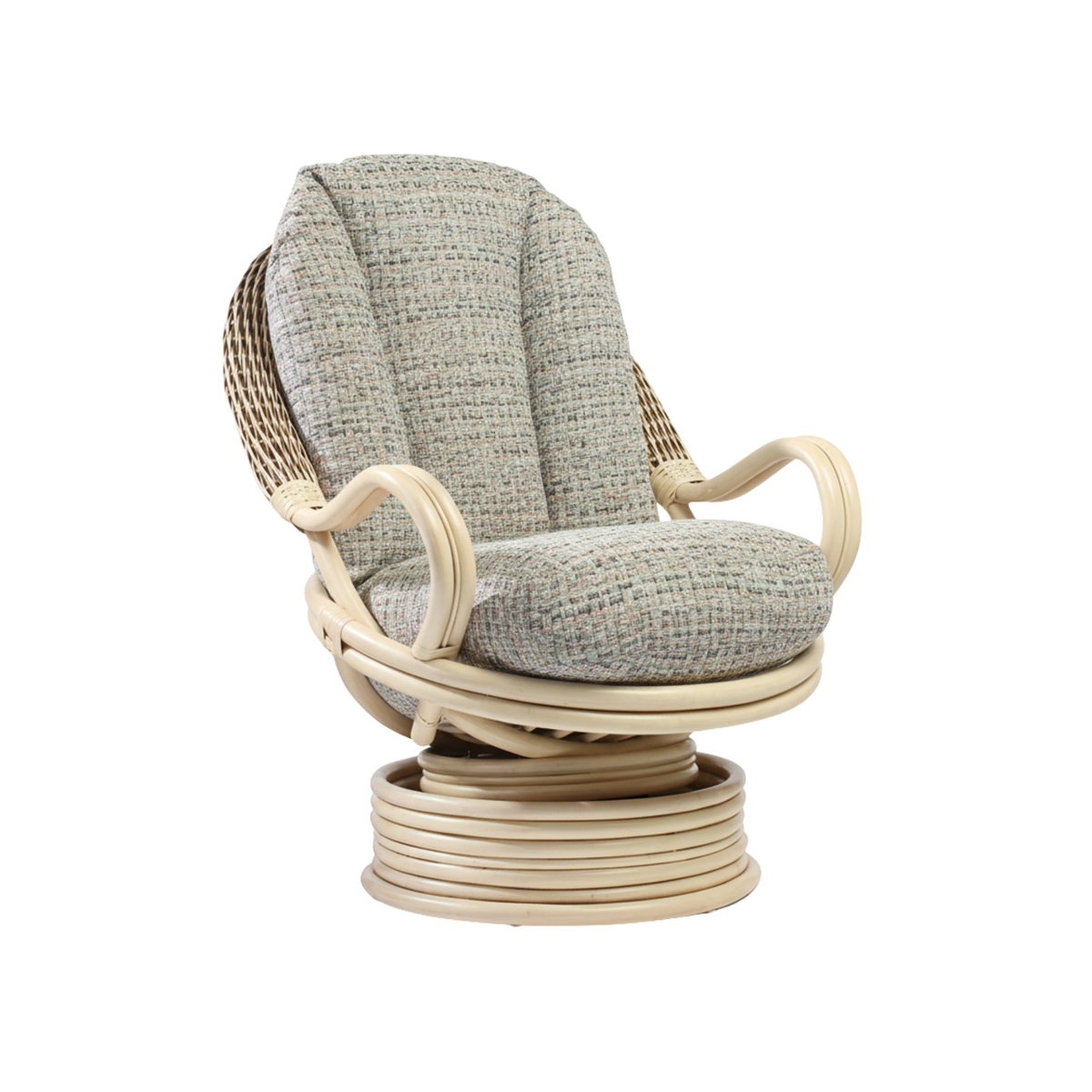 Natural Wash Deluxe Swivel Rocker Chair in Blush Tweed