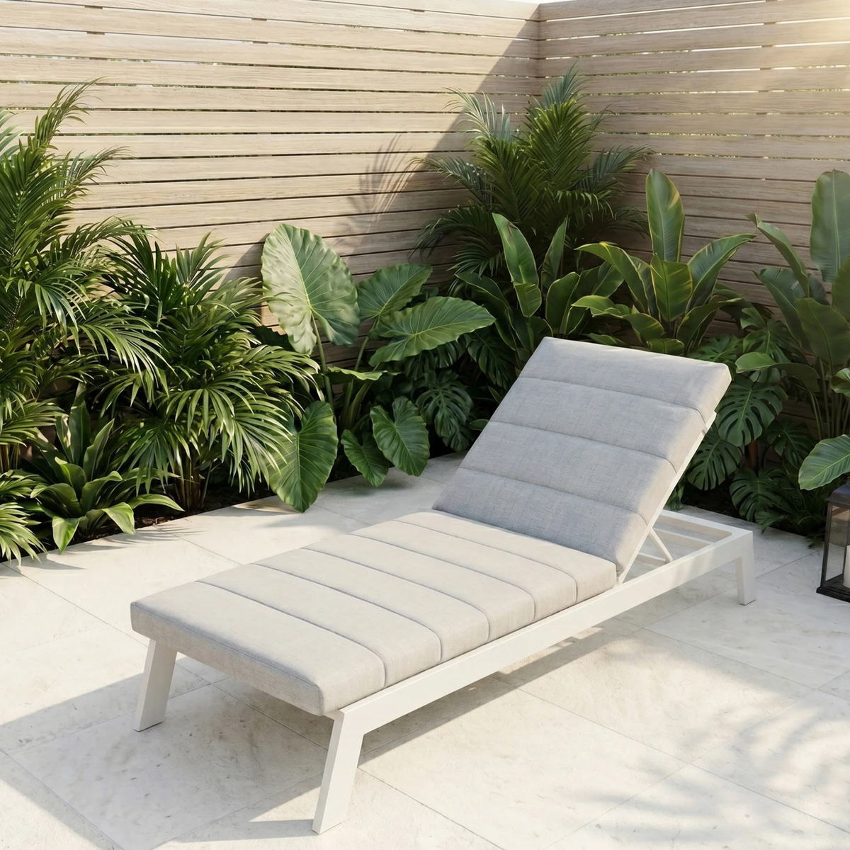 Dessa Outdoor Sun Lounger in White