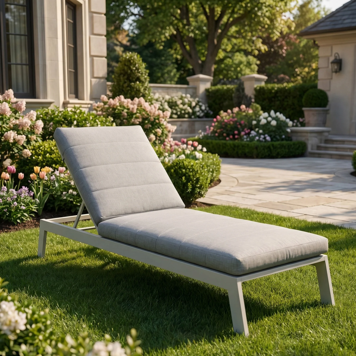 Dessa Outdoor Sun Lounger in White