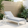 Dessa Outdoor Sun Lounger with Table Set in White