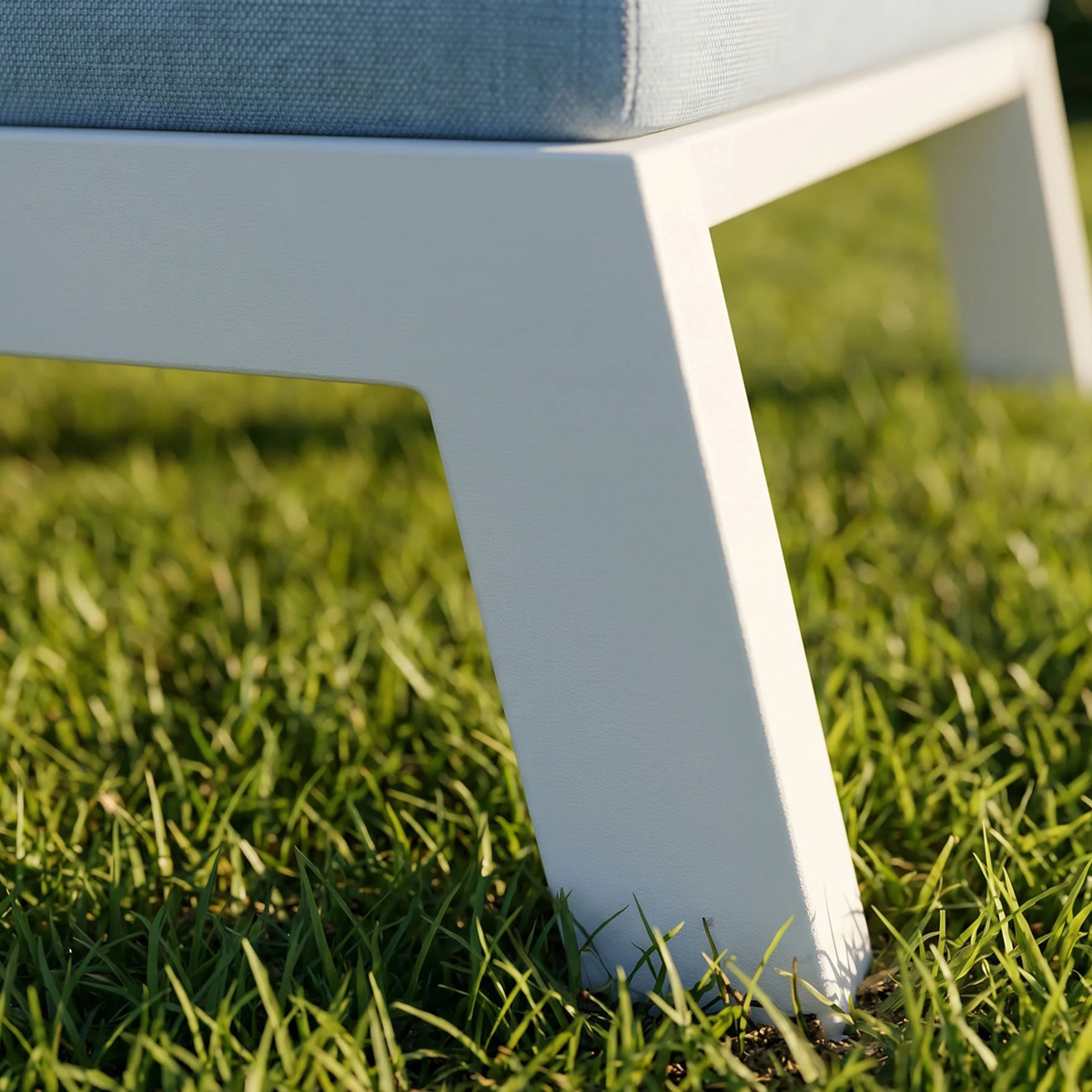 Dessa Outdoor Sun Lounger with Table Set in White