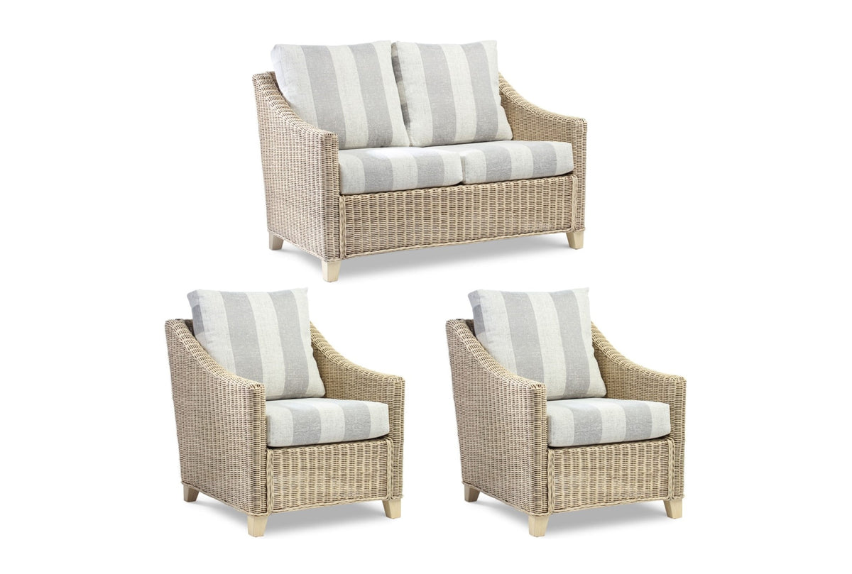 dijon natural 2 seater suite in athena stripe