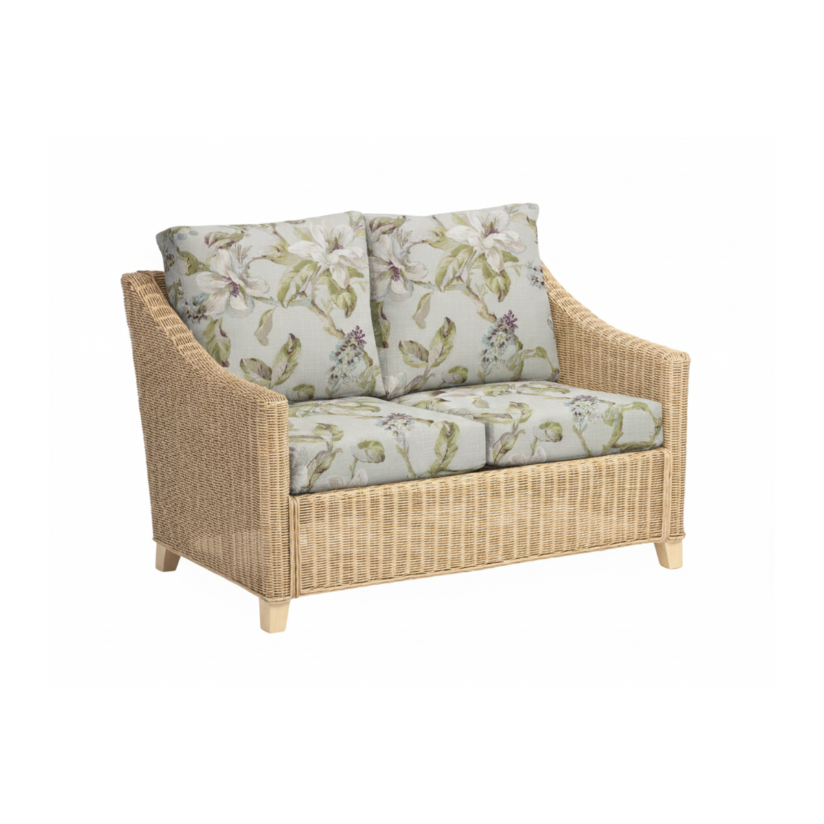 Dijon Natural Rattan 2 Seater Sofa 3pc Suite with Coffee Table in Lily