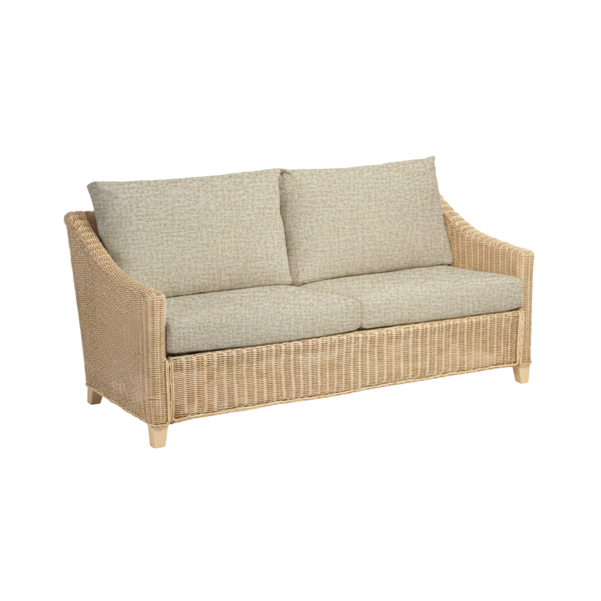 Dijon Natural Wash Cane 3 Seater Sofa, Armchair with Coffee Table - Earth Beige