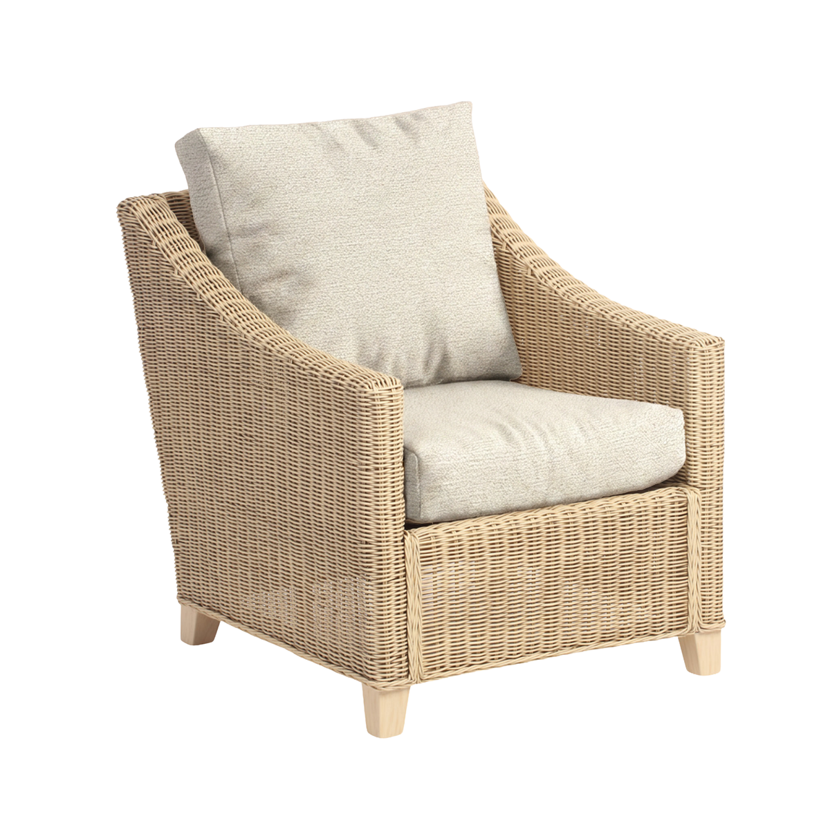 Dijon Natural Wash Cane Armchair Alba Cream