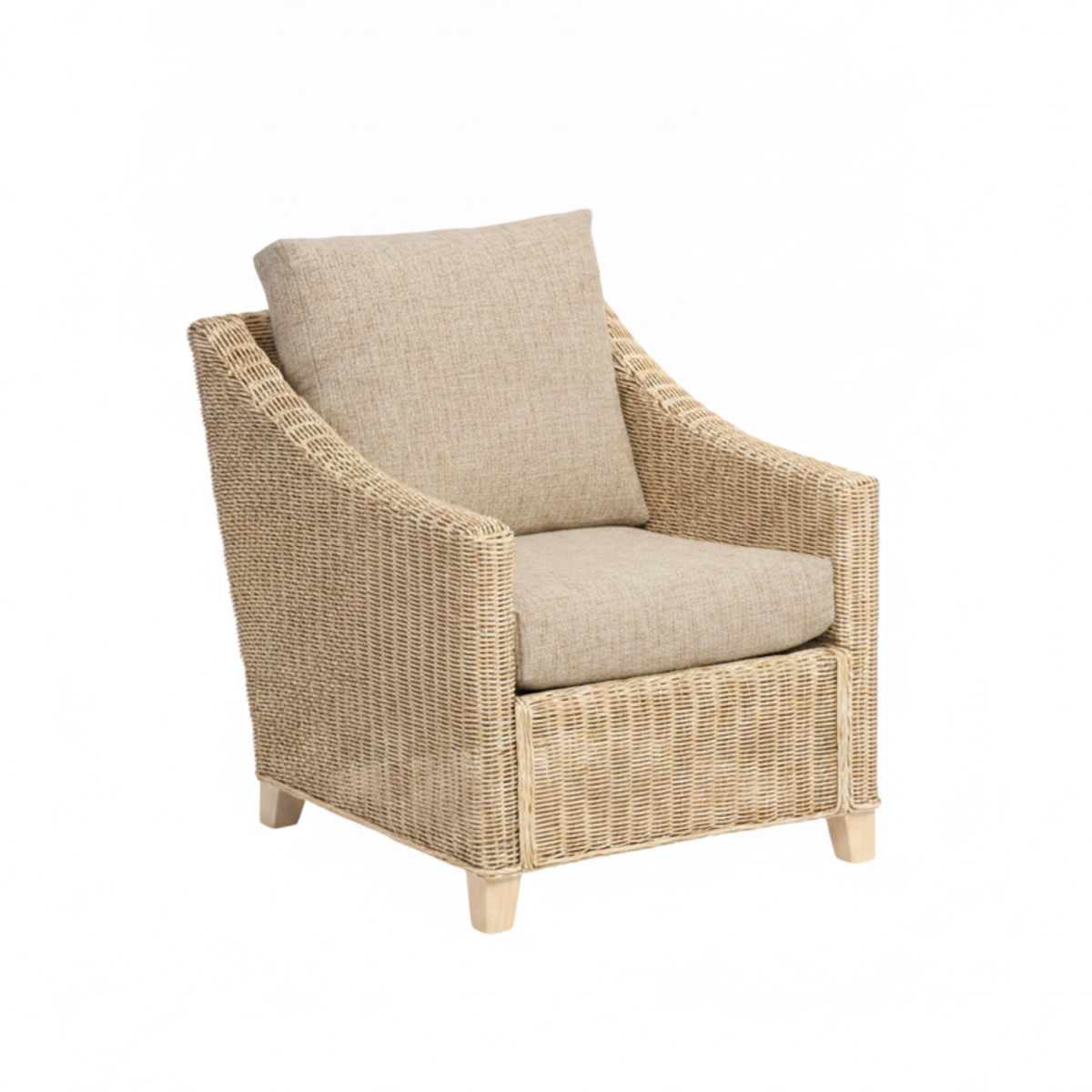 Dijon Natural Wash Cane Armchair Artisan Plain