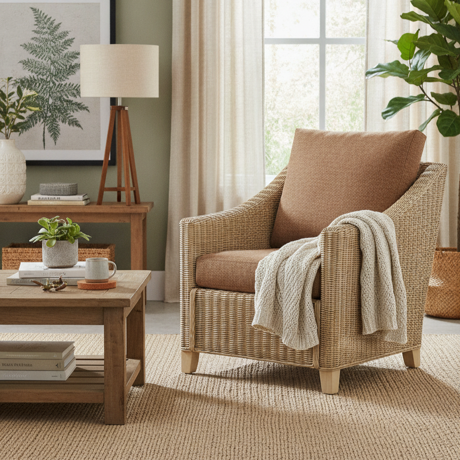 Dijon Natural Wash Cane Armchair Jubilee Punch
