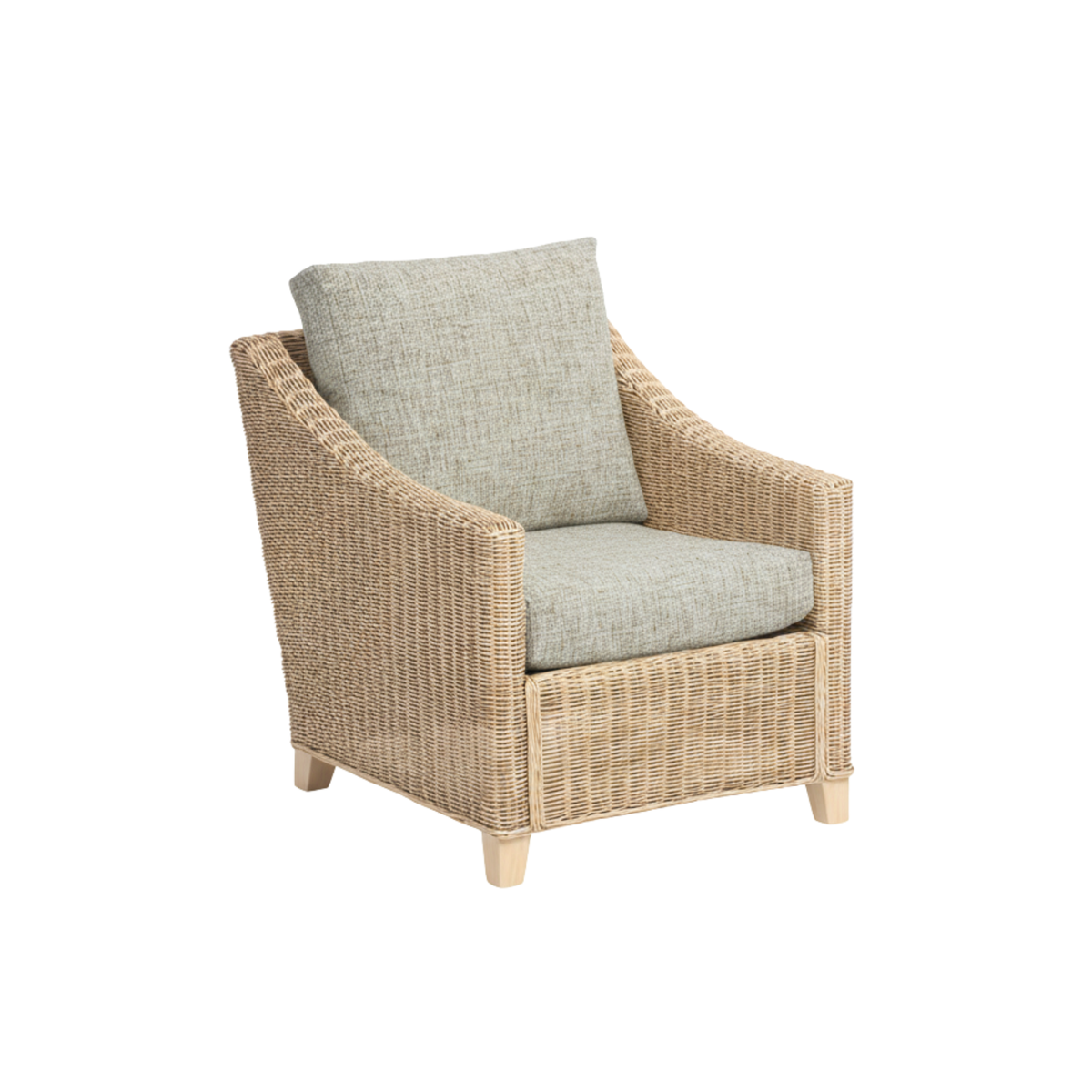 Dijon Natural Wash Cane 3 Seater Sofa, Armchair with Coffee Table - Earth Beige