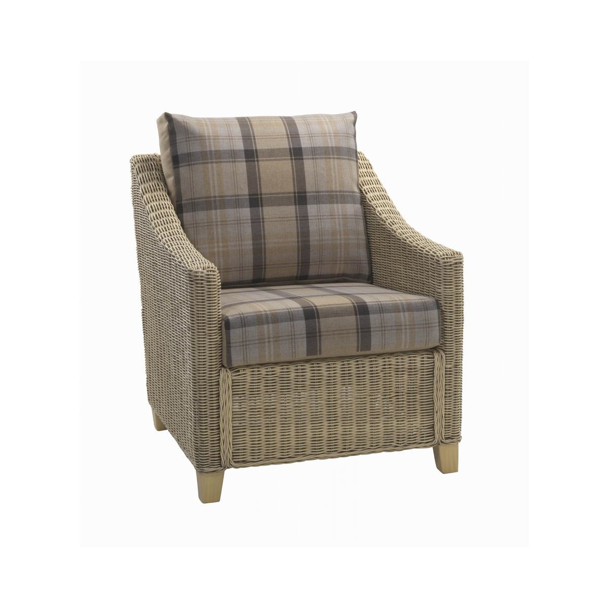 Dijon Natural Wash Cane 3 Seater Sofa, Armchair with Coffee Table - Highland