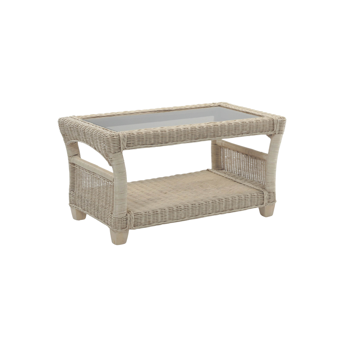 Dijon Natural Rattan 2 Seater Sofa 3pc Suite with Coffee Table in Lily