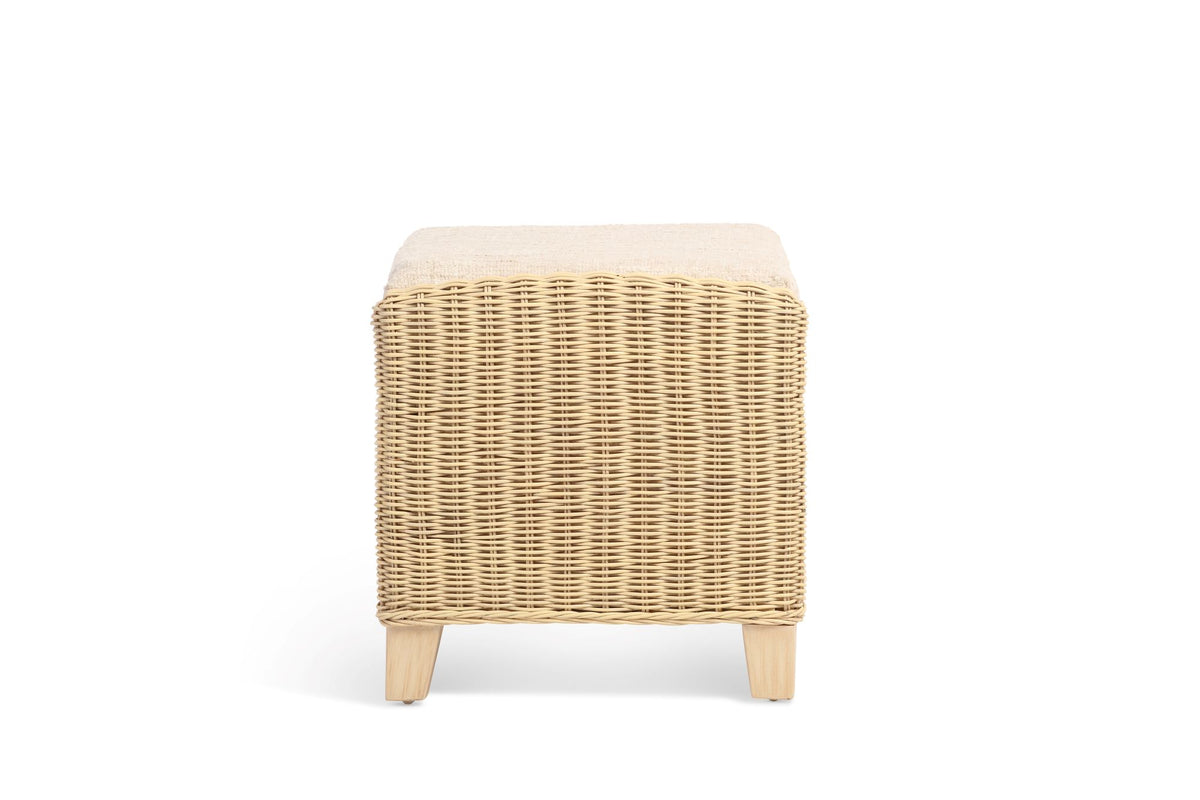 Dijon Natural Wash Cane Footstool with Storage