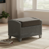 Dijon Grey Wash Cane Footstool in Charcoal