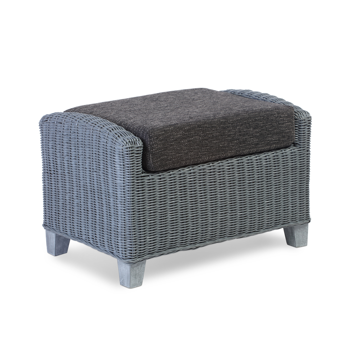 Dijon Grey Wash Cane Footstool in Charcoal