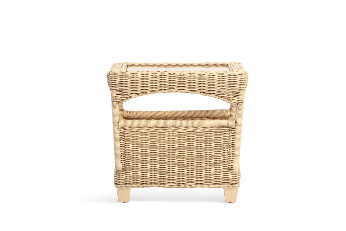 Dijon Cane & Glass Lamp Table