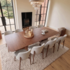 Divino 240cm Walnut Dining Set – Architectural Table with 8 Divino Oatmeal Boucle Chairs