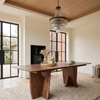 Divino 240cm Walnut Dining Table - Rectangular Architectural Base