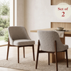Divino Walnut Tub Set of 2 Dining Chairs in Boucle