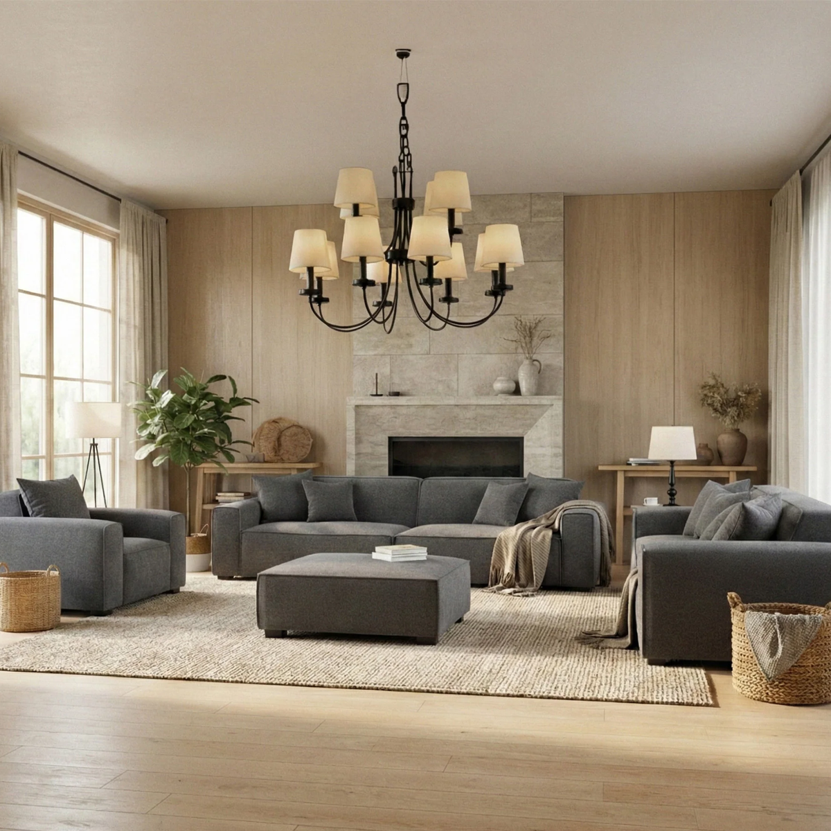 Dorian 3-Seater Sofa in Charcoal Grey Boucle