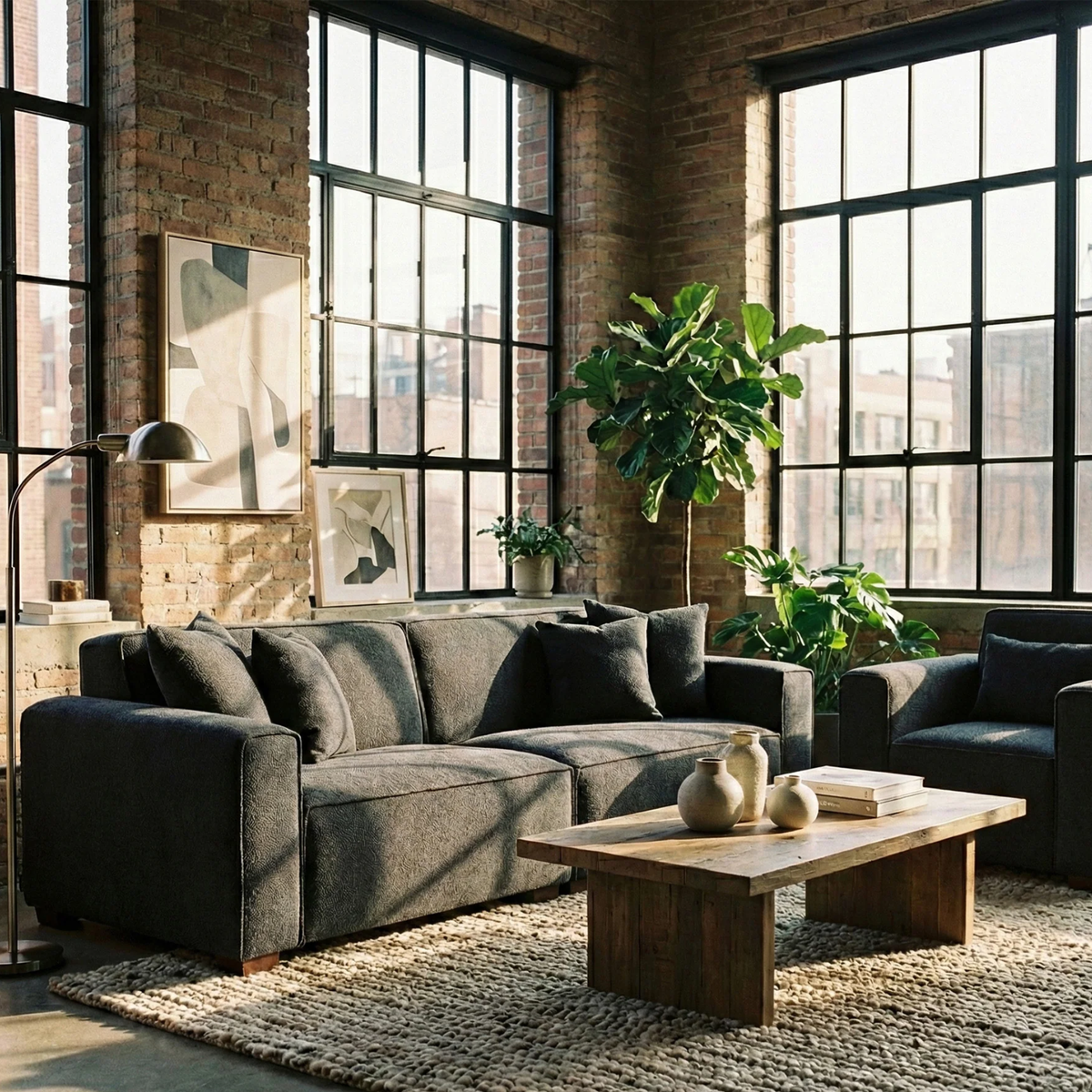 Dorian 3-Seater Sofa in Midnight Black Boucle