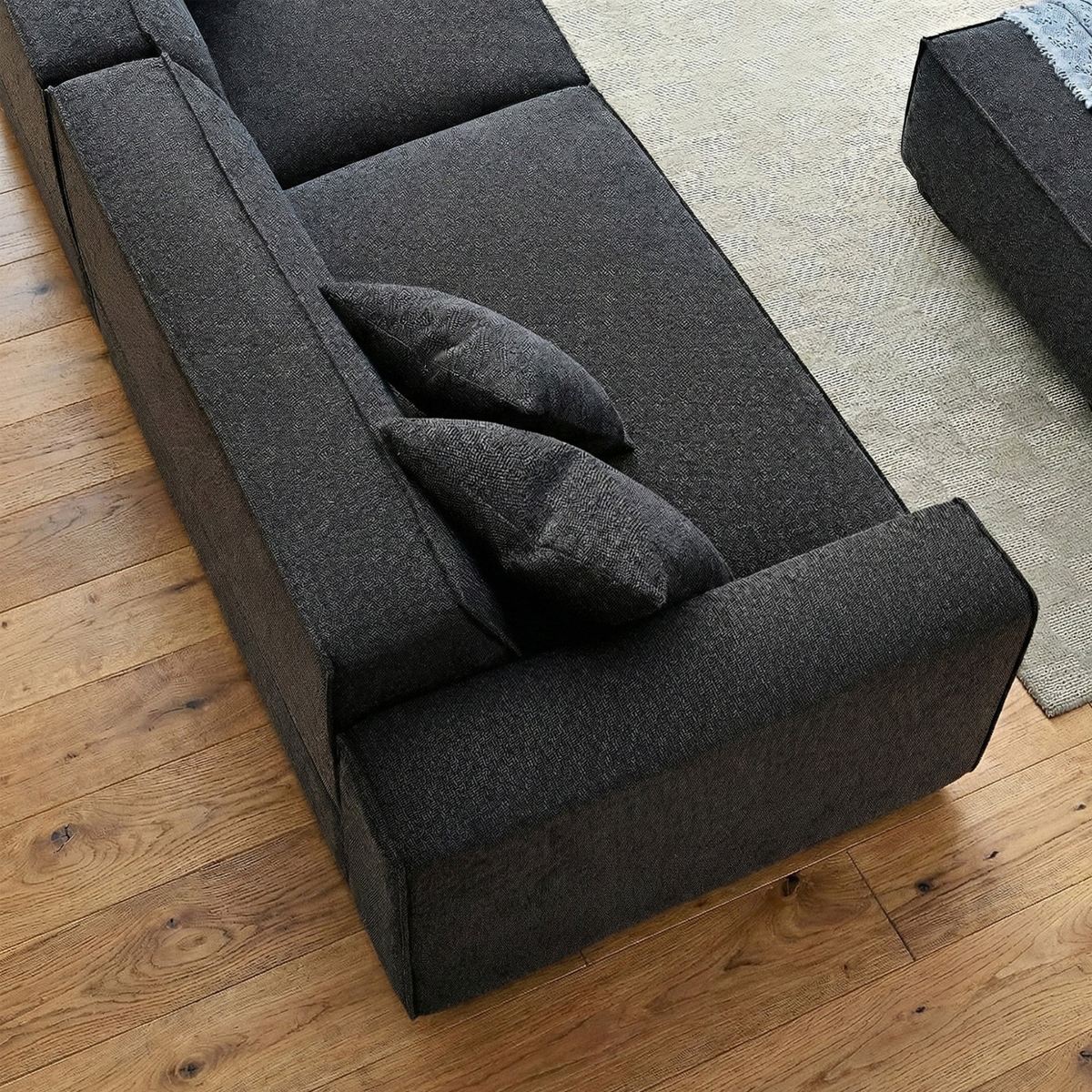 Dorian 3-Seater Sofa in Midnight Black Boucle