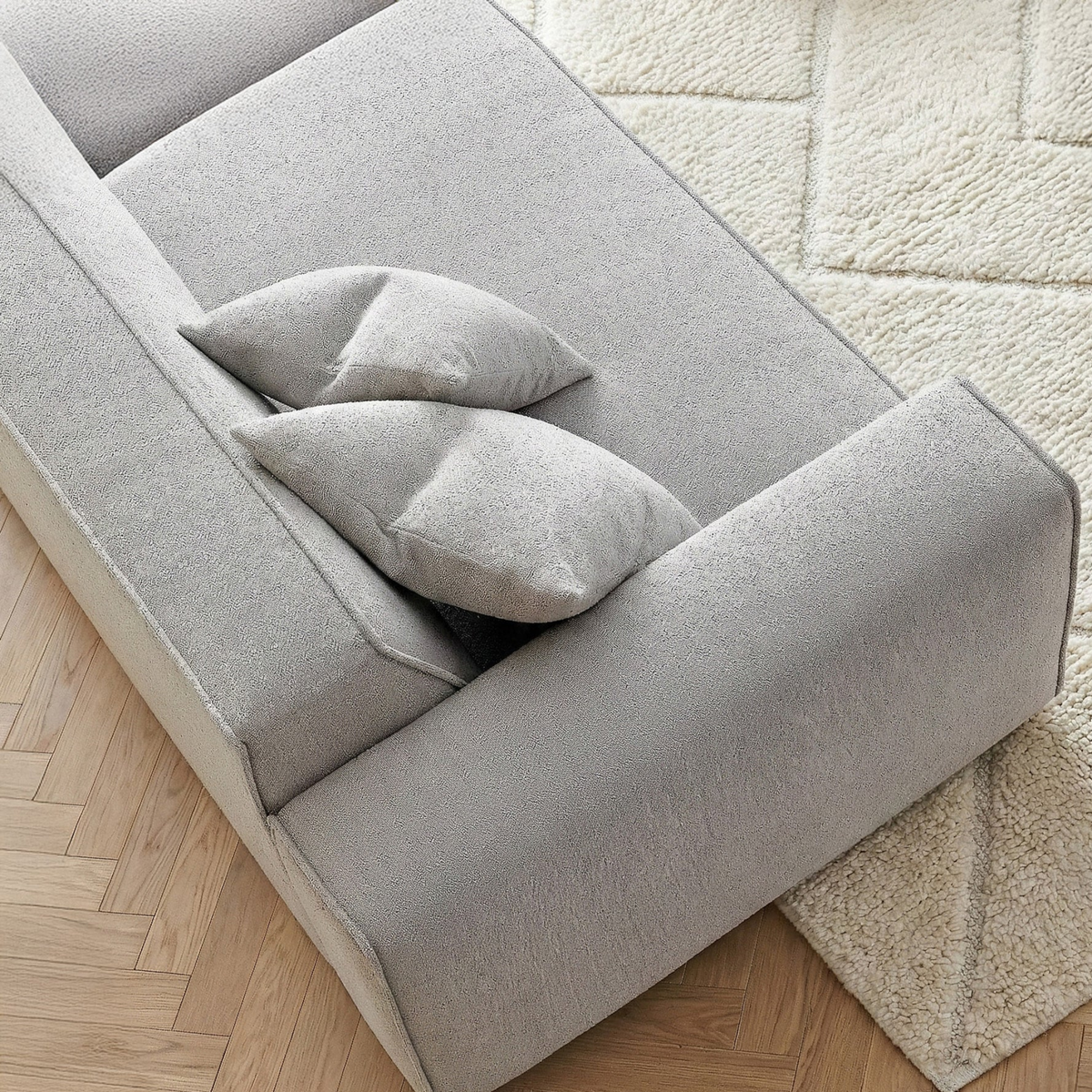 Dorian 3-Seater Sofa in Pebble Grey Boucle