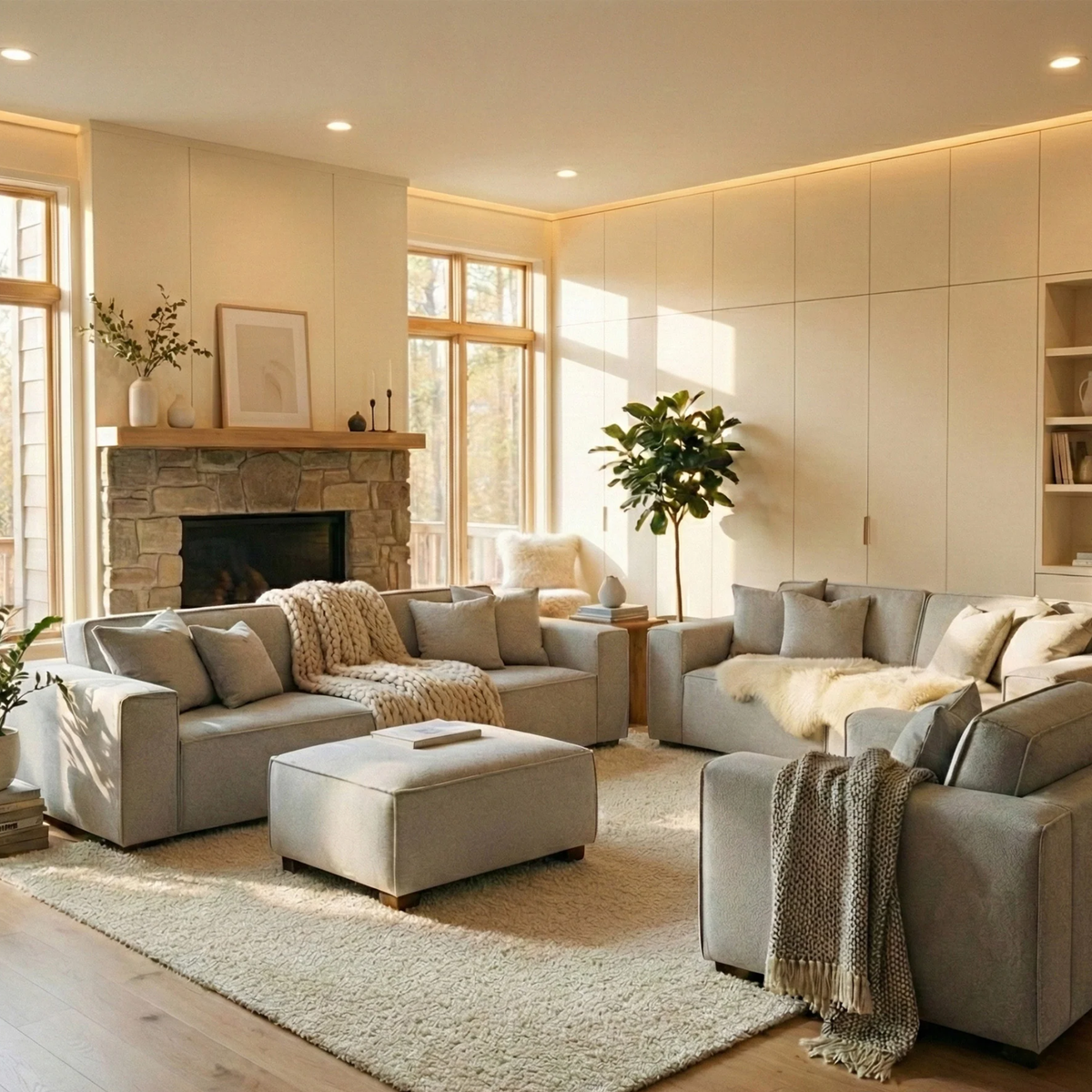 Dorian 3-Seater Sofa in Pebble Grey Boucle