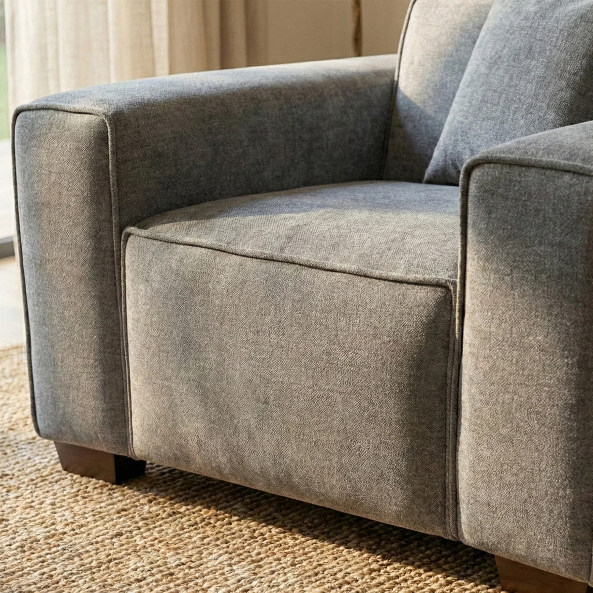 Dorian Armchair in Charcoal Grey Boucle