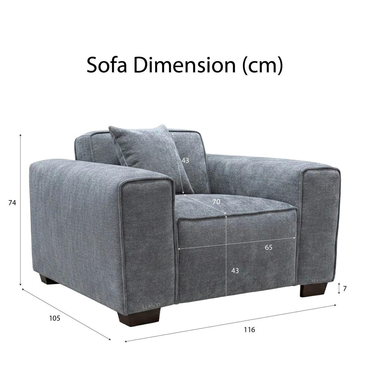 Dorian Armchair in Charcoal Grey Boucle