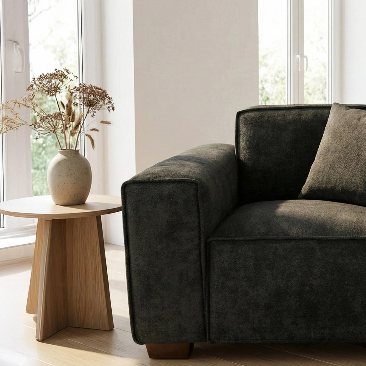 Dorian Armchair in Midnight Black Boucle