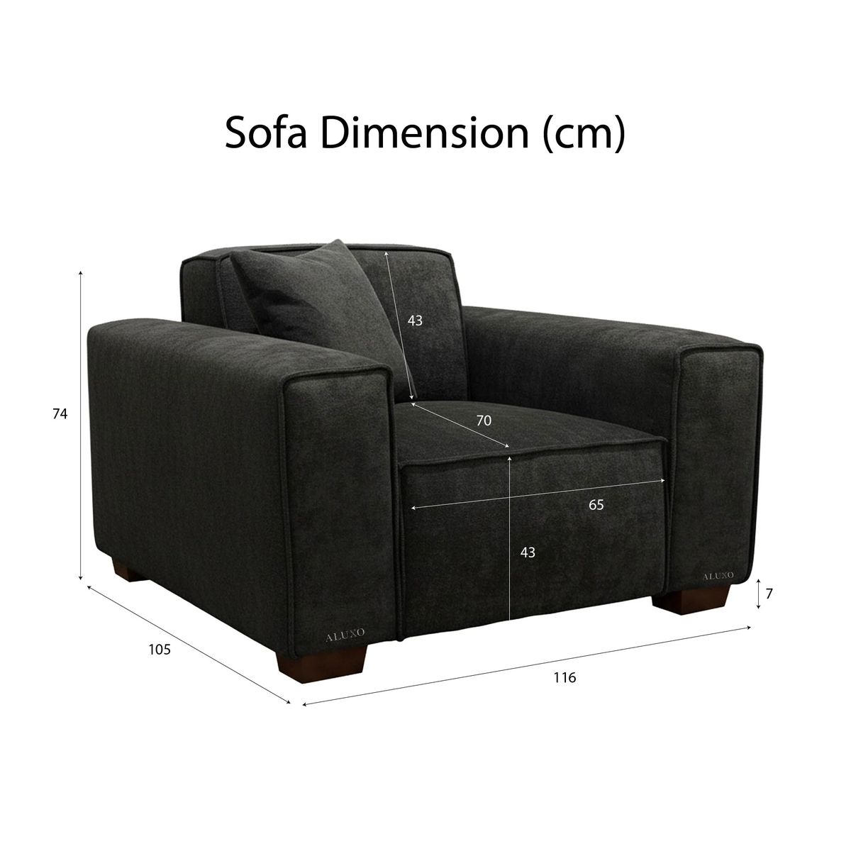 Dorian Armchair in Midnight Black Boucle