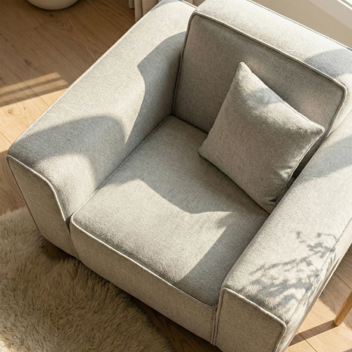 Dorian Armchair in Pebble Grey Boucle