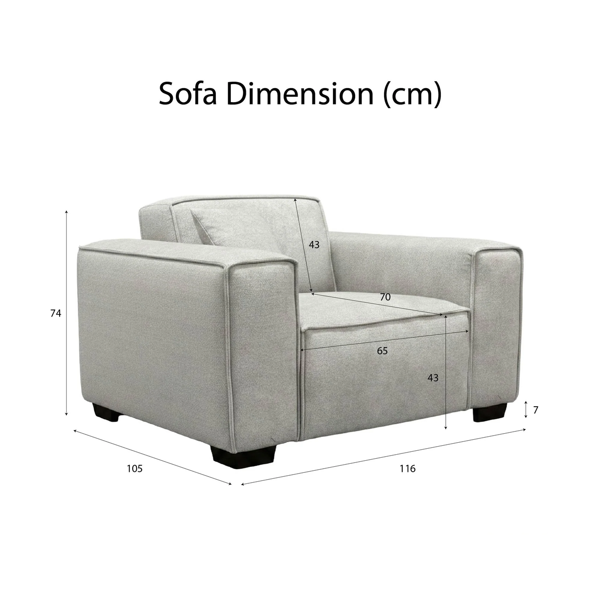 Dorian Armchair in Pebble Grey Boucle
