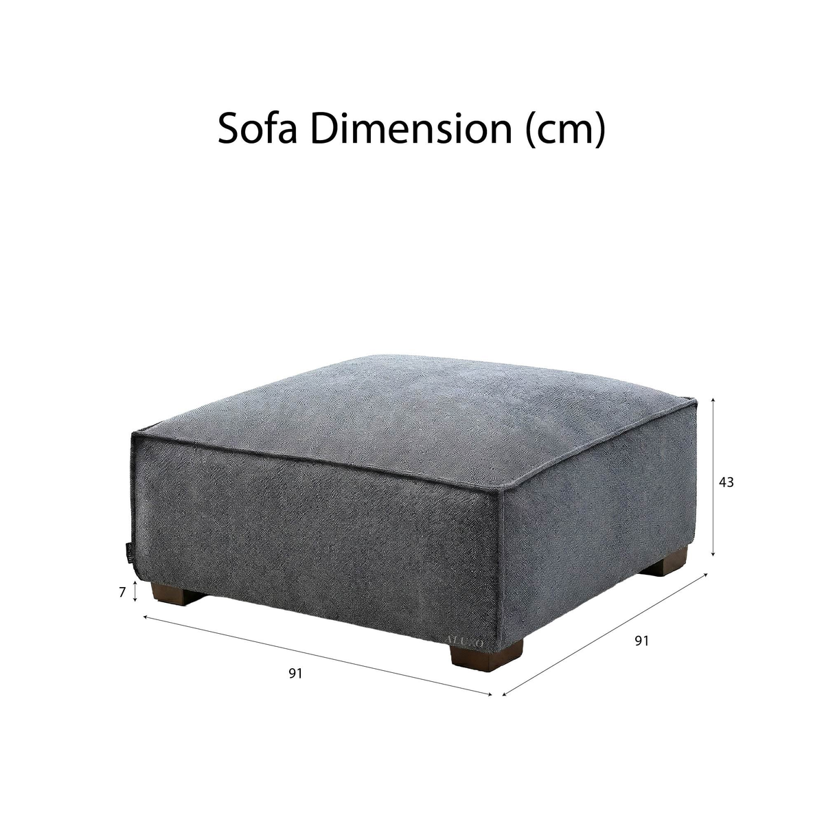 Dorian Modular Footstool in Charcoal Grey Boucle