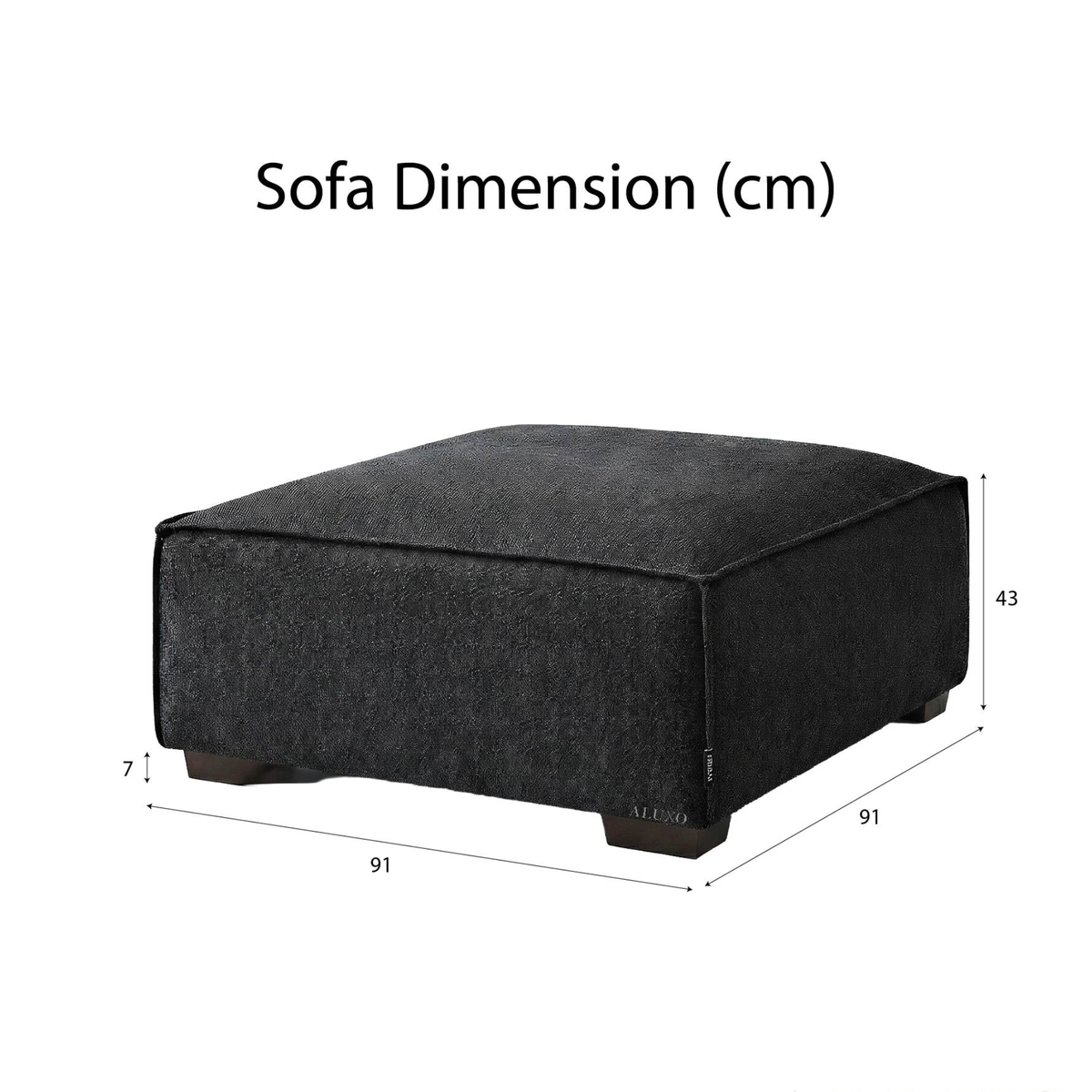 Dorian Modular Footstool in Midnight Black Boucle