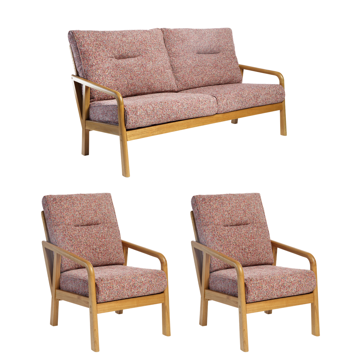 Dubai Light Oak 3-Seater 3pc Suite