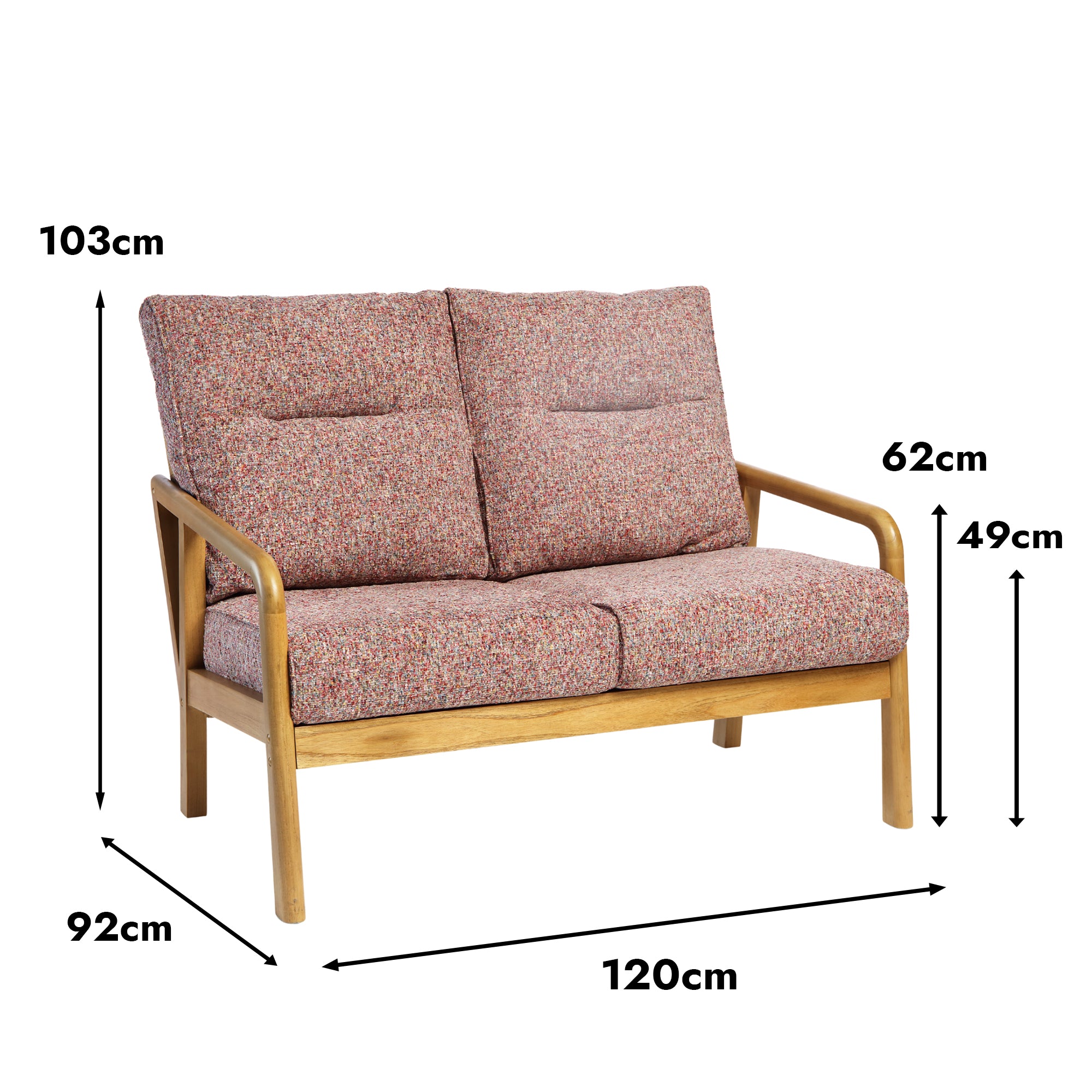 Dubai Light Oak Cane 2-Seater Sofa | Desser