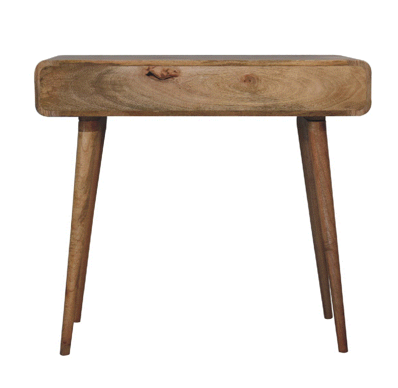 Curved 1 Drawer Mango Wood Desk